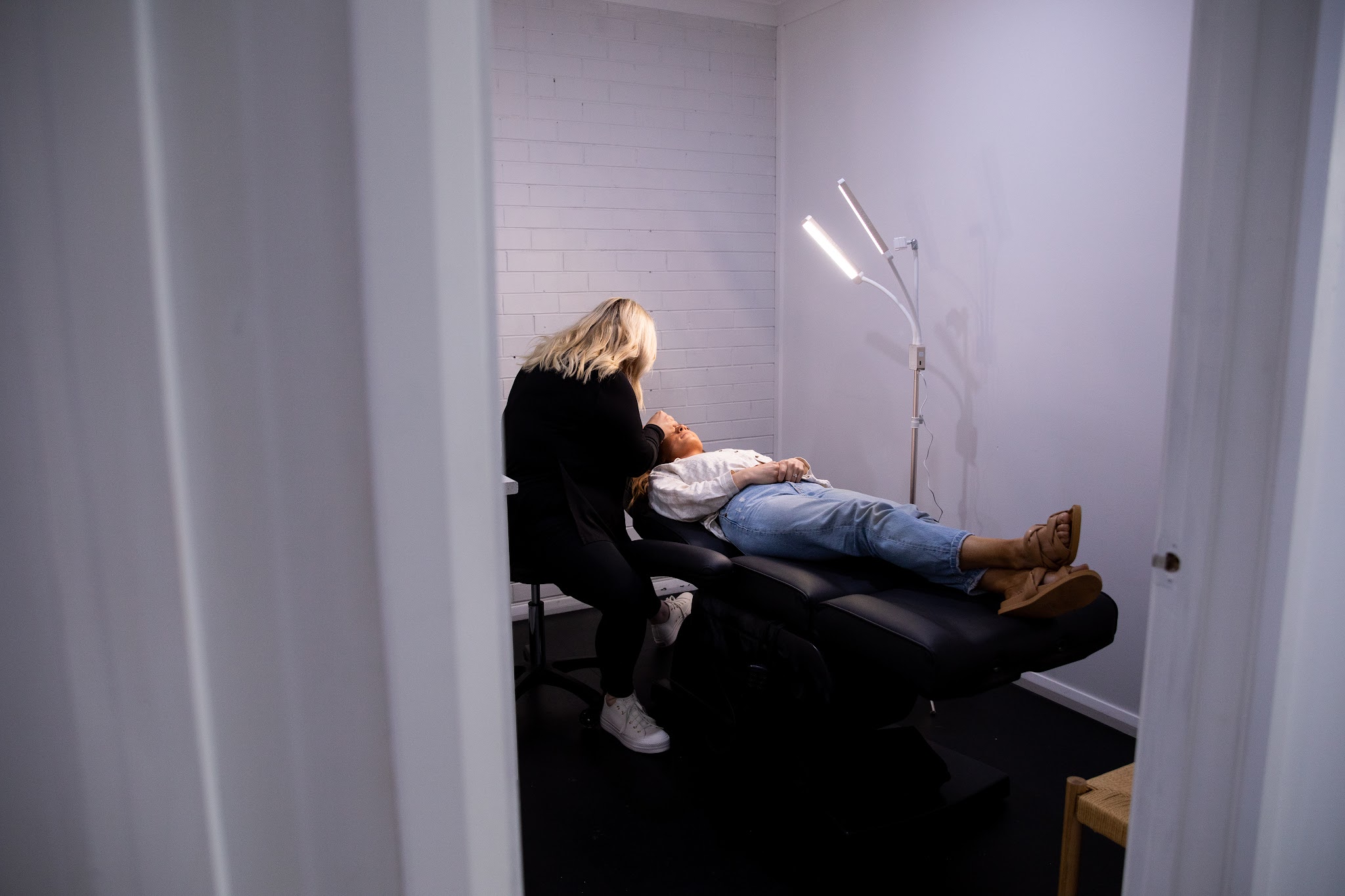 A treatment in progress in the private room